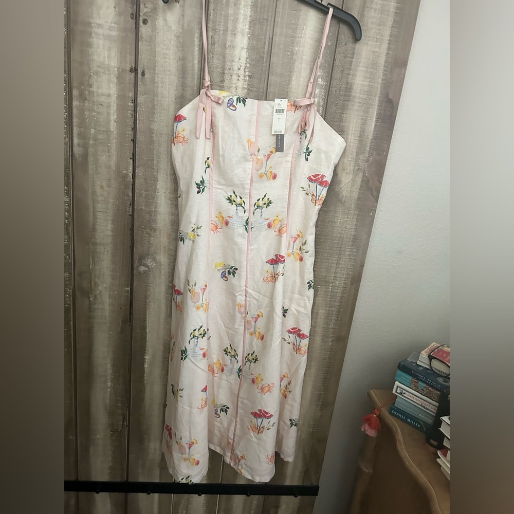 NWT Corey Lynn Calter Sleeveless Seamed
Linen Midi Dress,  L - Picture 8 of 12